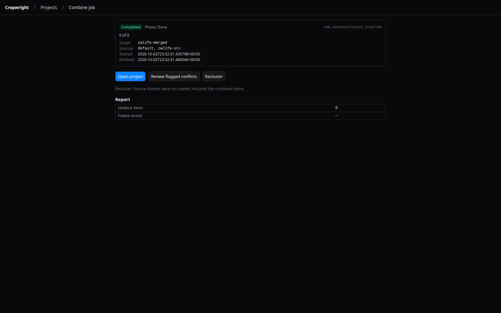 Combine job view with progress and next steps