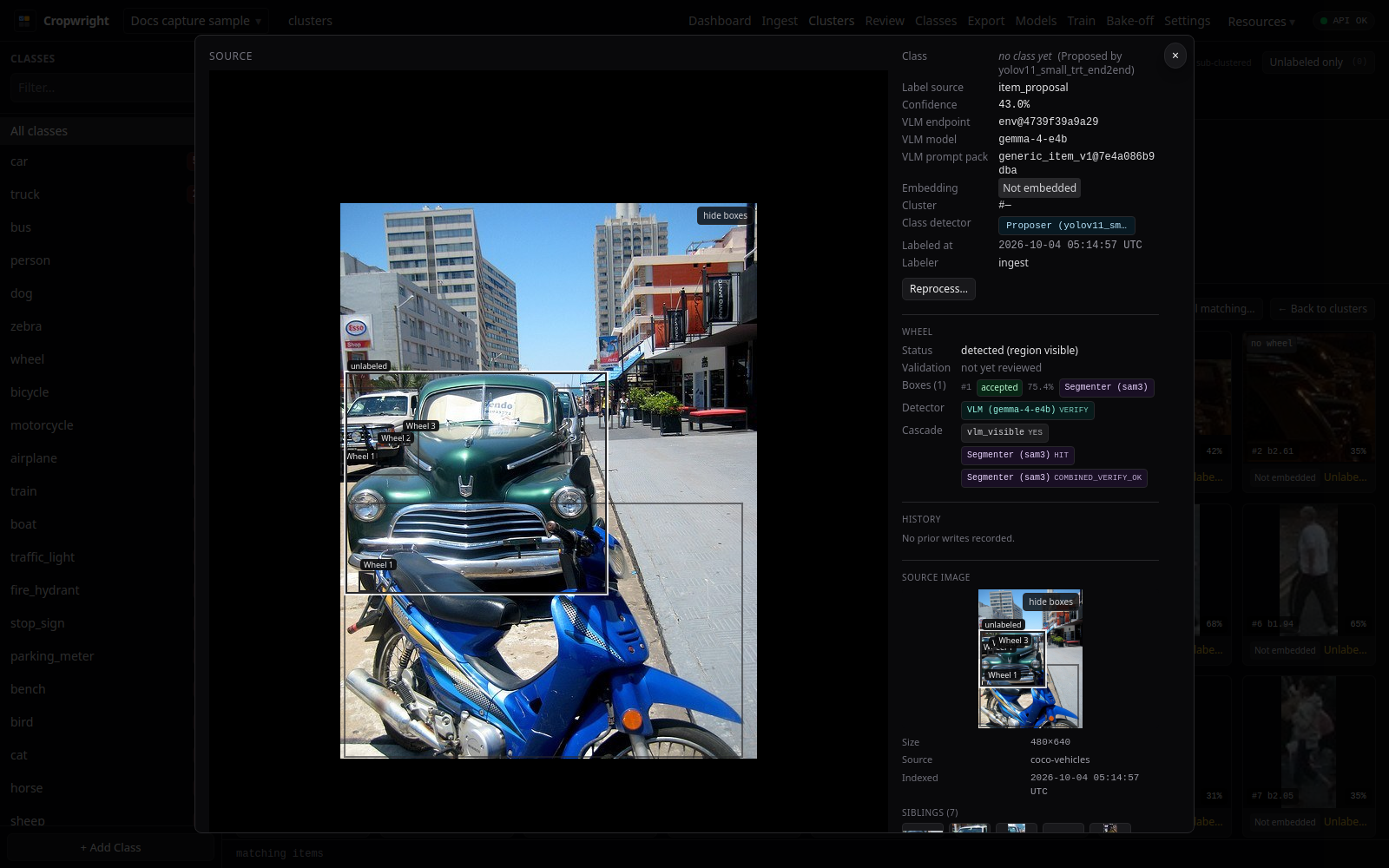 Crop detail panel with an Embedding row reading Not embedded